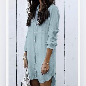 Denim Frayed Tunic